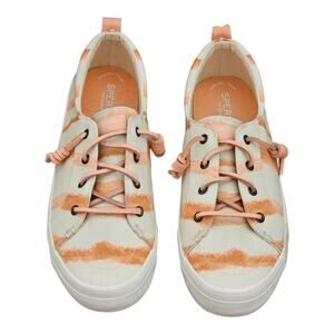 Sperry Crest Vibe Tie Dye Stripe Rose‎ and Beige Sneakers Women's Size 10 New!
